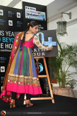 2087 Vidya Balan's colorful anarkali Outfit Sets